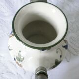 Ceramic belly pitcher lid and spout closed capodimonte chimeric decoration