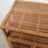 Vintage rattan buffet with wheels