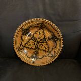 Dish or plate Morocco hollow enameled ceramic made and hand painted old vintage decoration