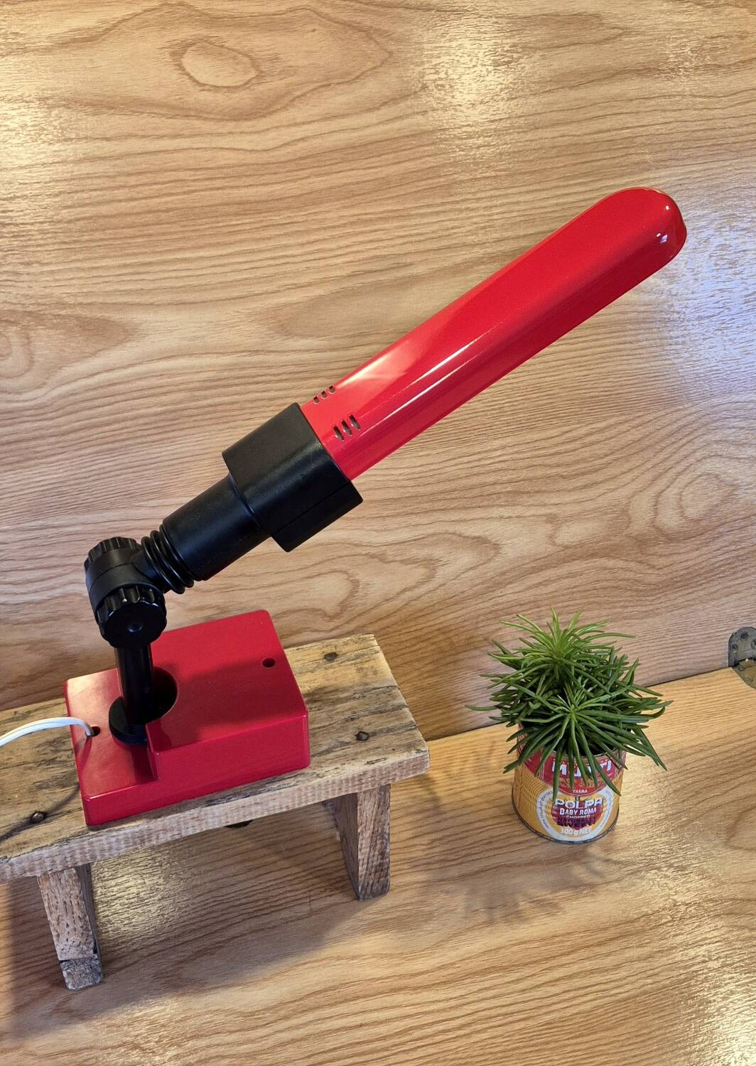 Vintage 70's red desk lamp.