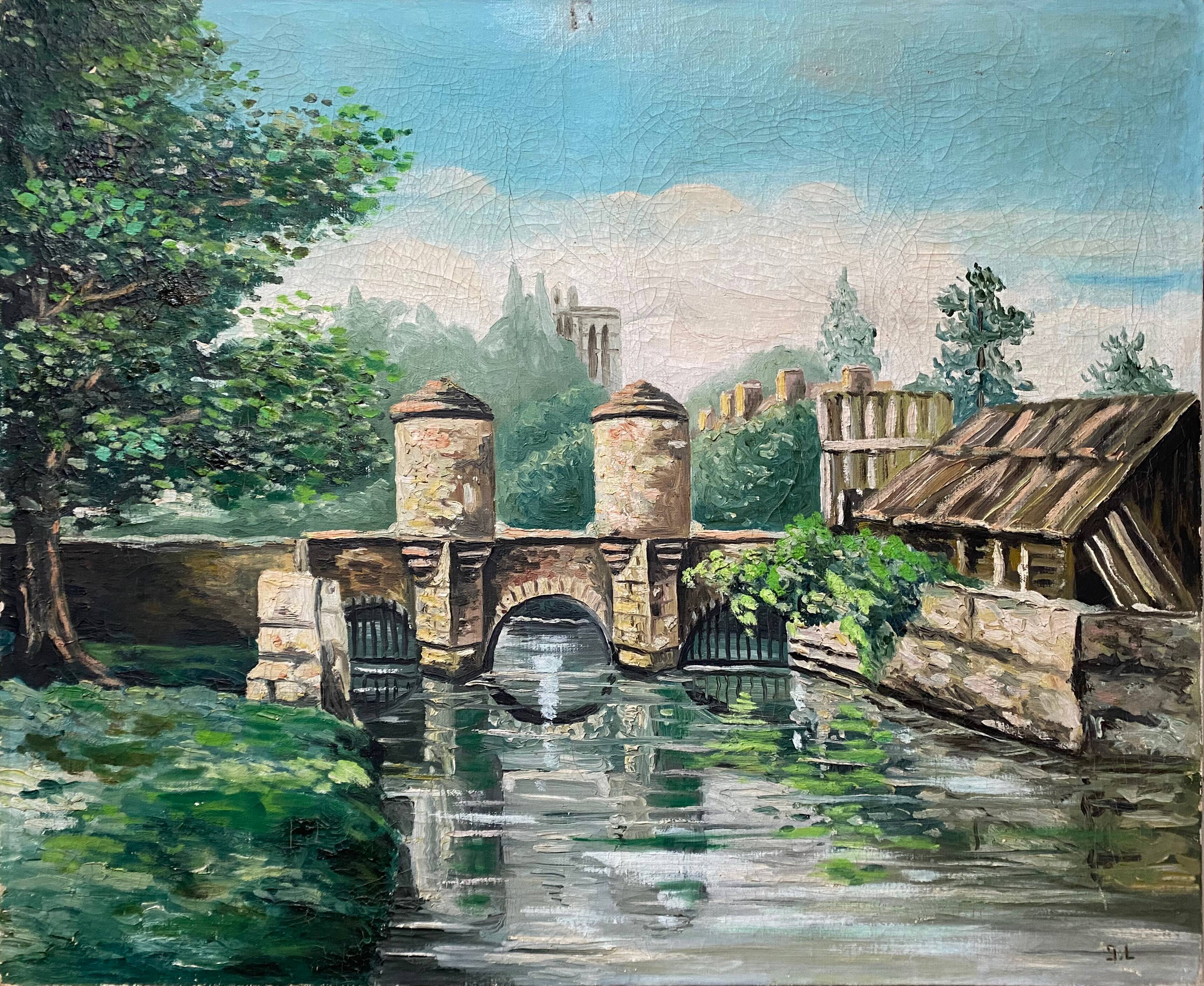 Painting "Old Paris" Lavoir Notre Dame HST