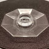 3 transparent egg cups in tempered glass arcoroc octime series, 1980 vintage