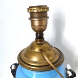 Lamp foot blue vase heads of fauna