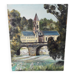 Tableau peinture huile - toile