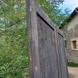 Set of 2 carved wooden panels/doors + 1 to restore