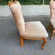 2 bergères fauteuils Louis XV tissu velours rosé
