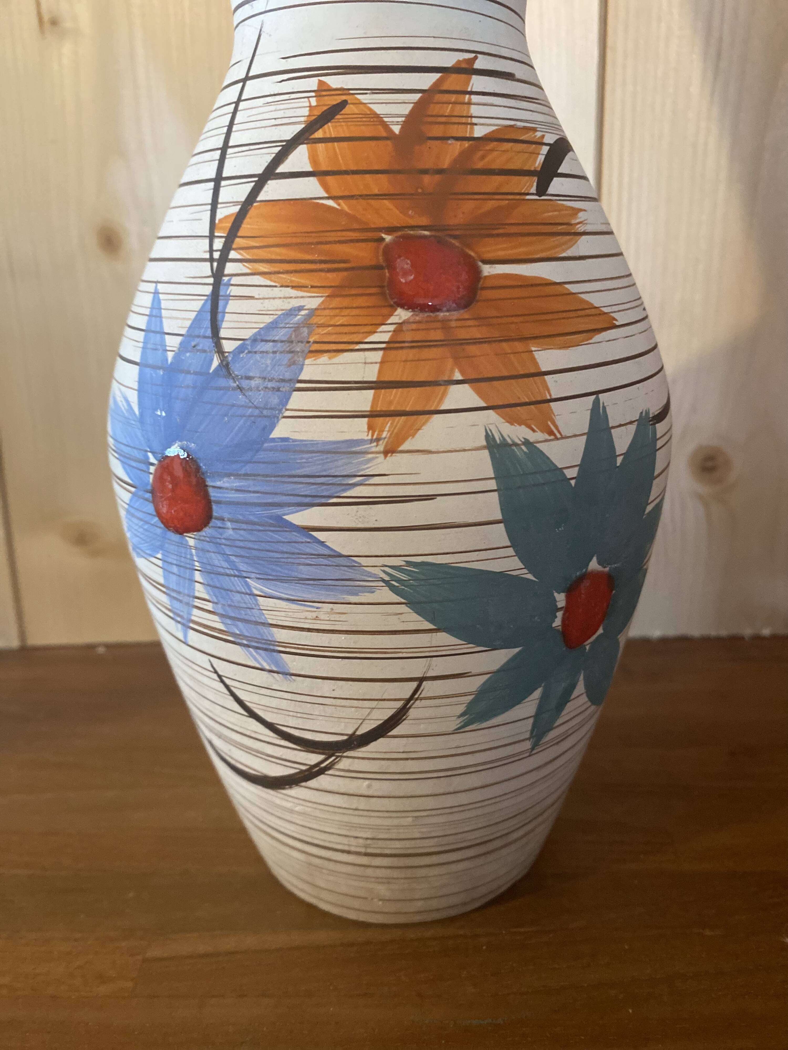 Ceramic vase with floral pattern