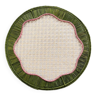 Pink and green wavy placemat