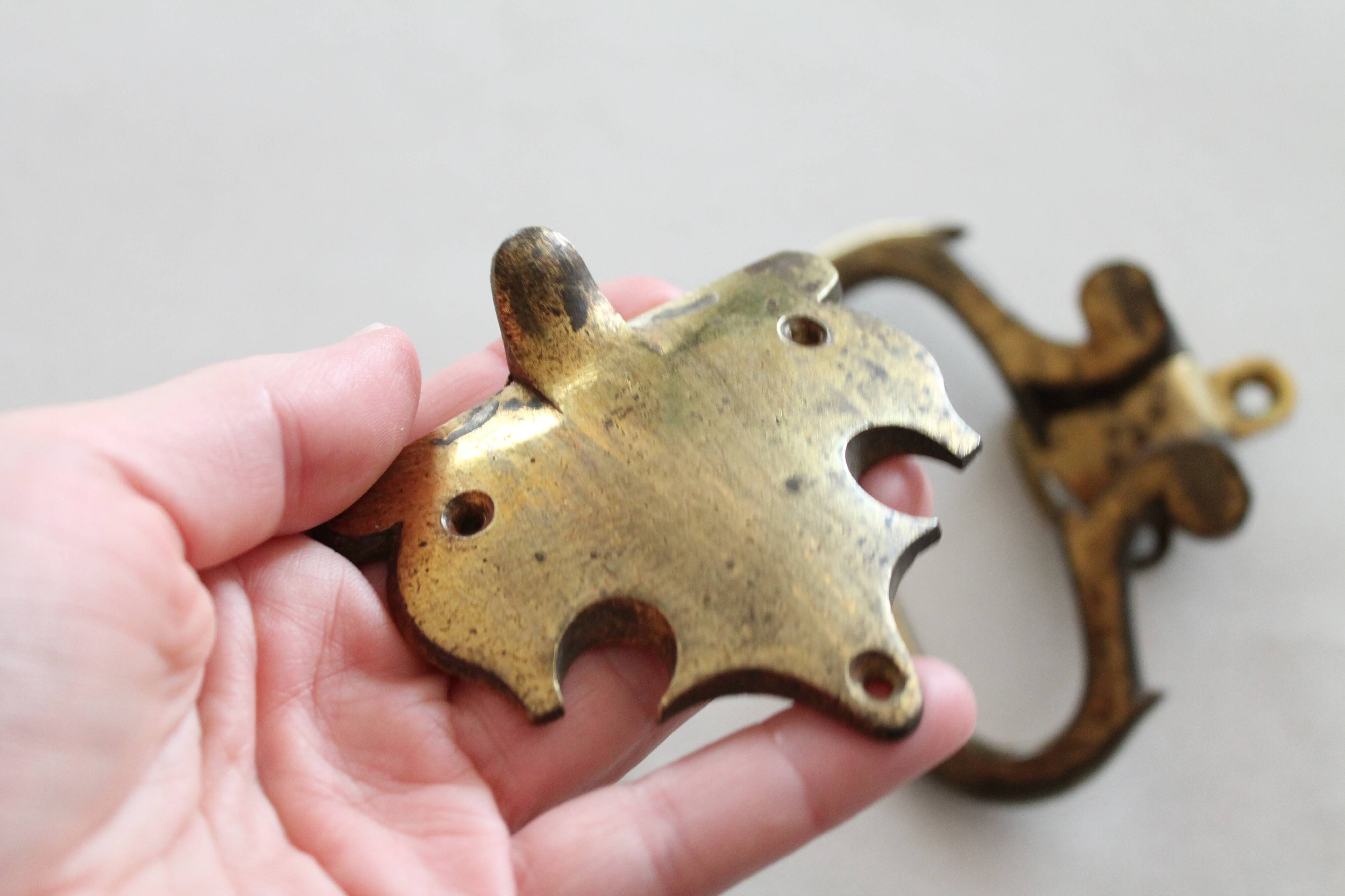 Large antique piano handles, old bronze, hardware.