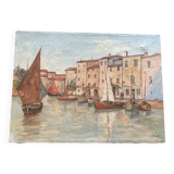 Oil on canvas signed LA.Housset: