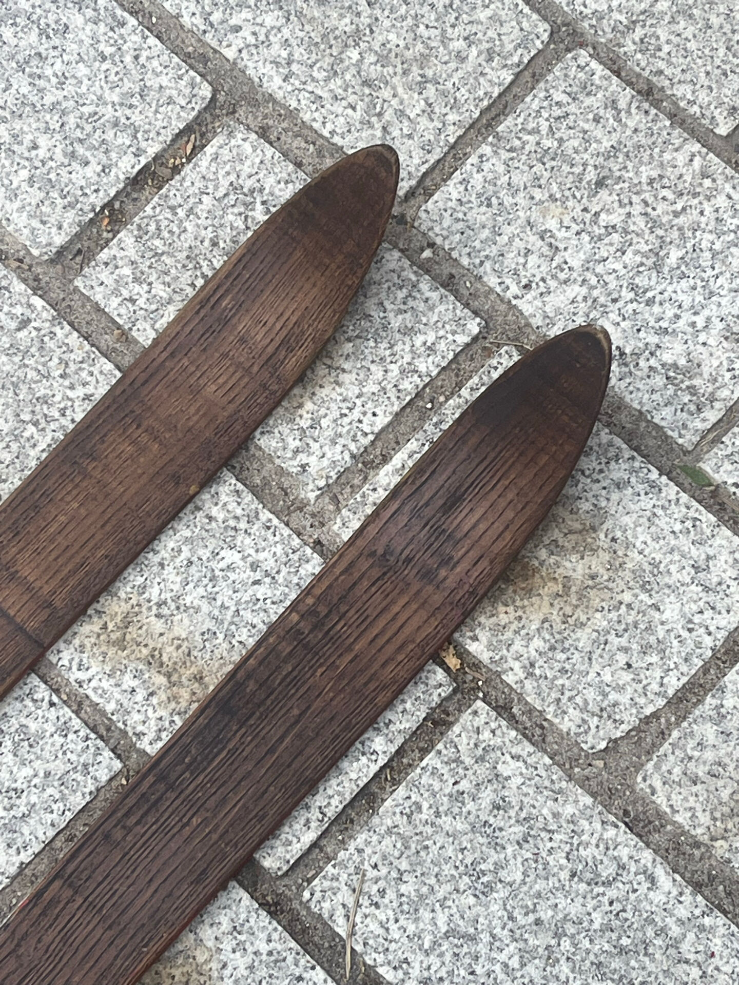 Vintage wooden skis pair L=169 cm