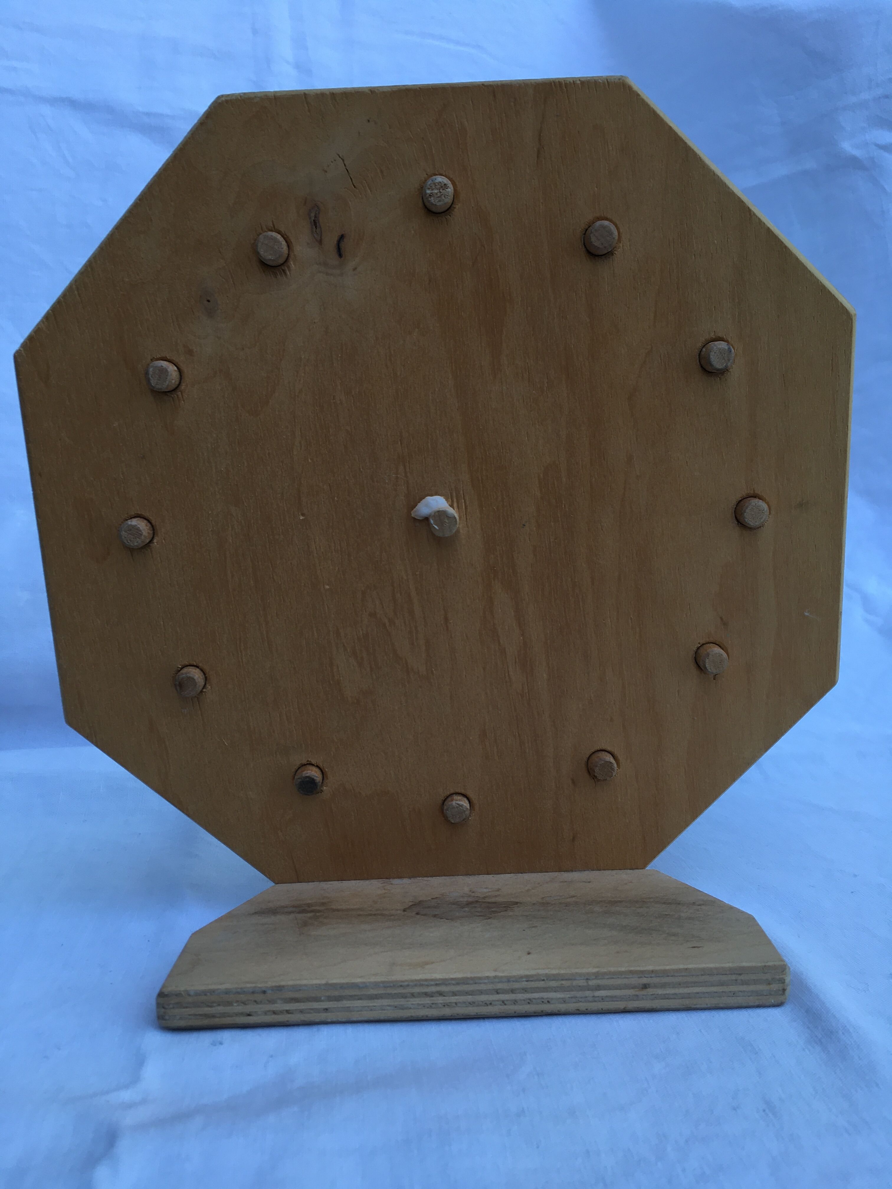 Painted wooden toy clock