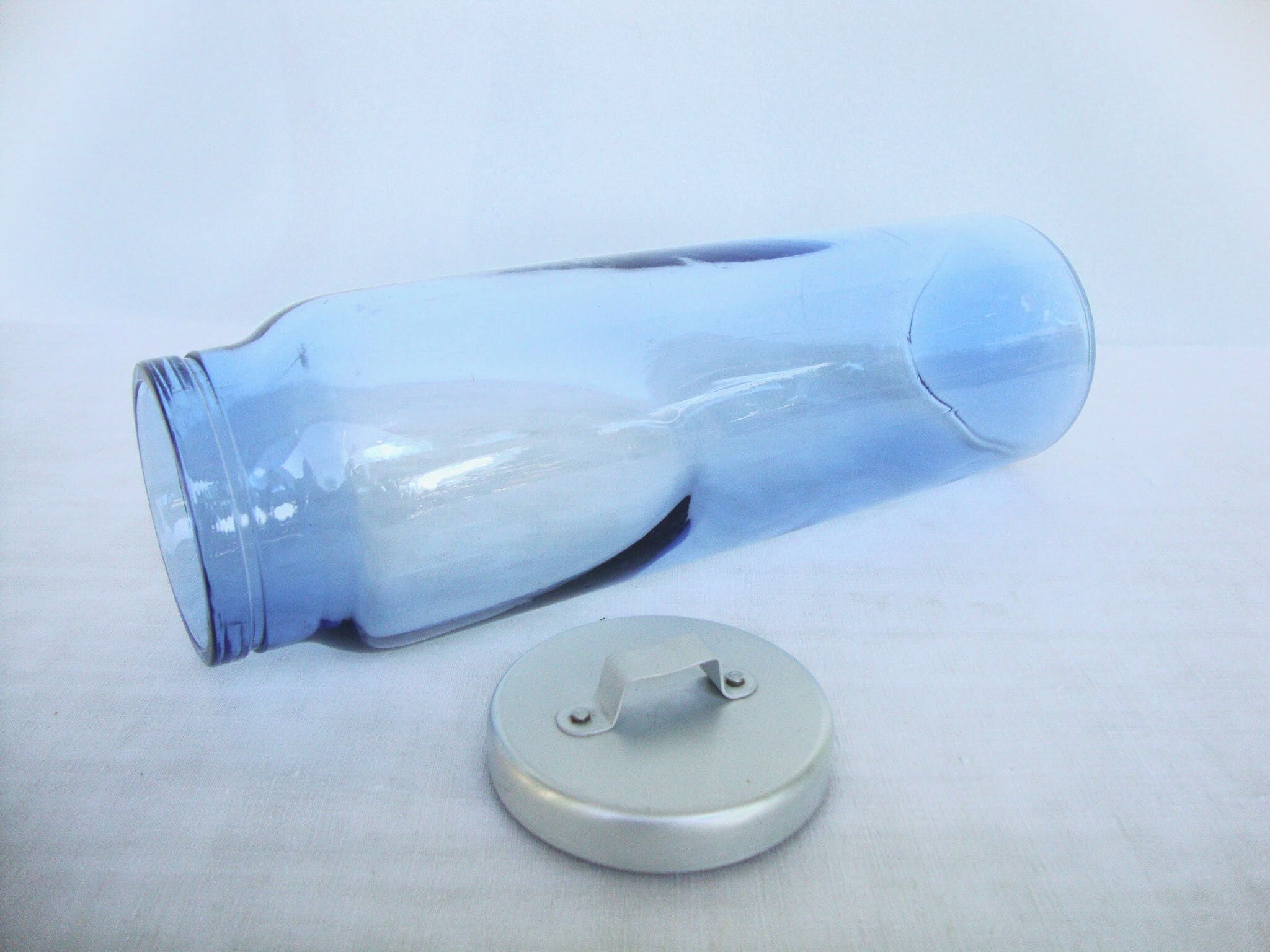 Glass jar blown myosotis