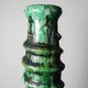 Large Tamegroute candlestick in green glazed terracotta, Morocco, 1960s-1970s.
