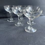 6 old champagne glasses – Blown glass