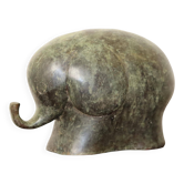 Grande sculpture d'éléphant vintage