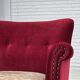 Fauteuil danois des années 1970, velours rouge, bois d'orme.