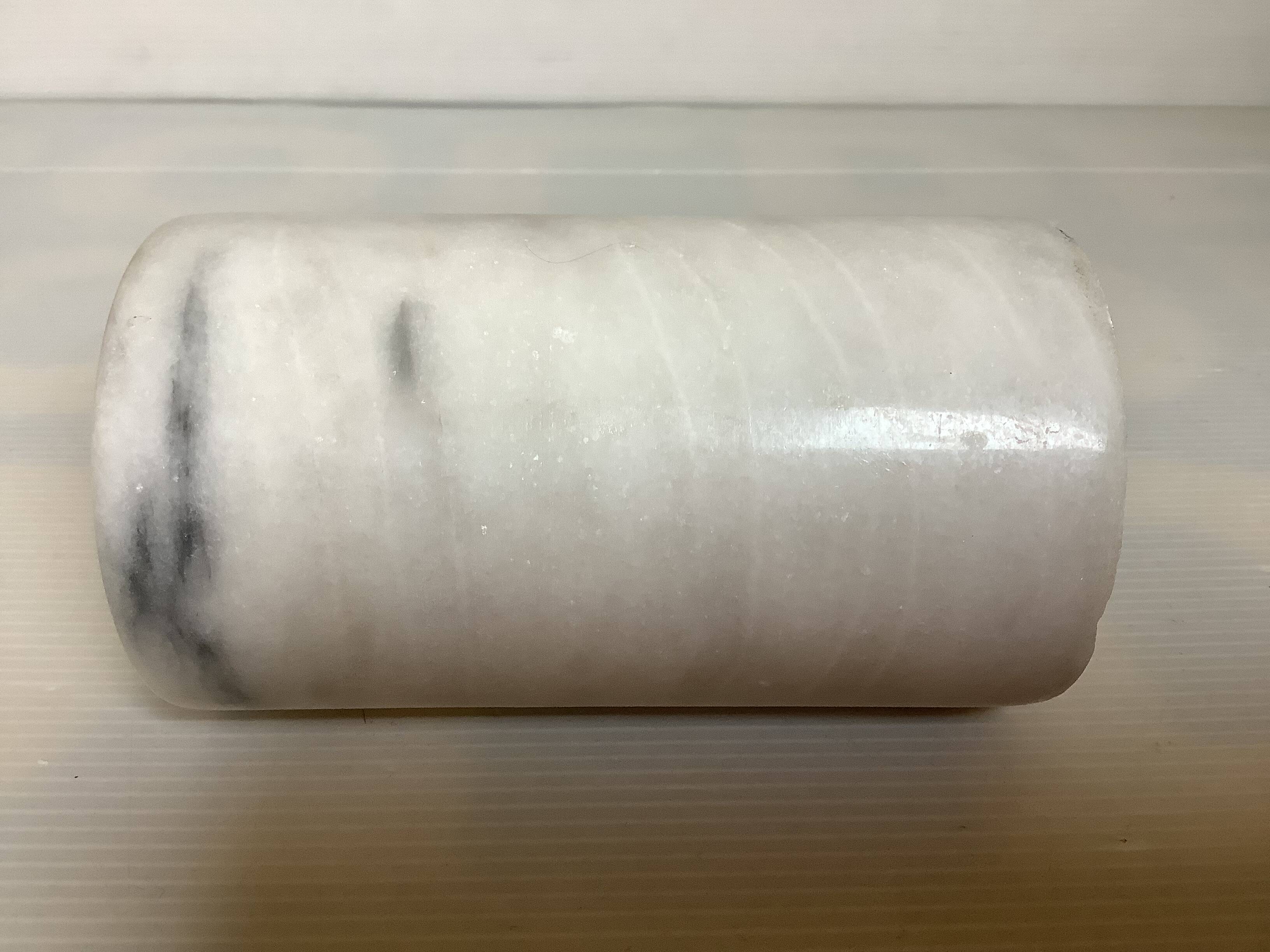 White gray marble roller vase