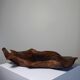 Large monoxyl bowl in dark raw olive wood from the 50s