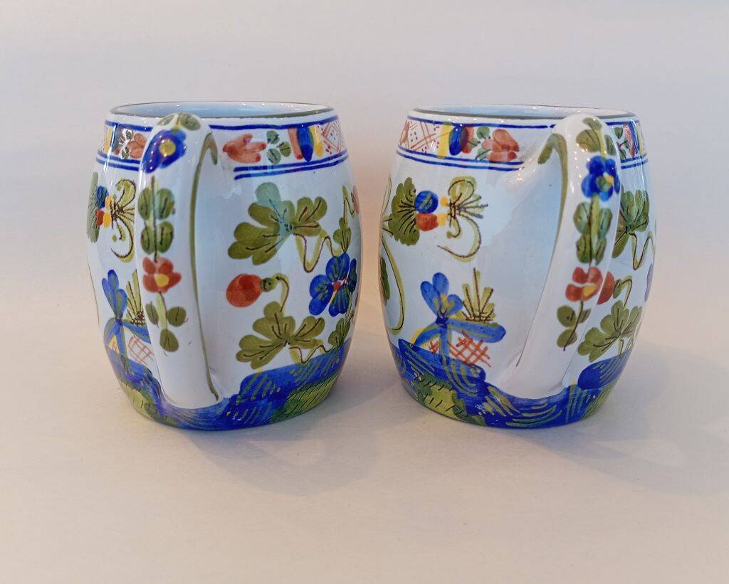 Hand Painted Blue Ceramic Mug Faenza Italy