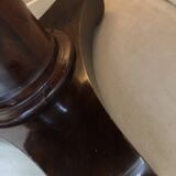 Large mahogany and marble empire pedestal table