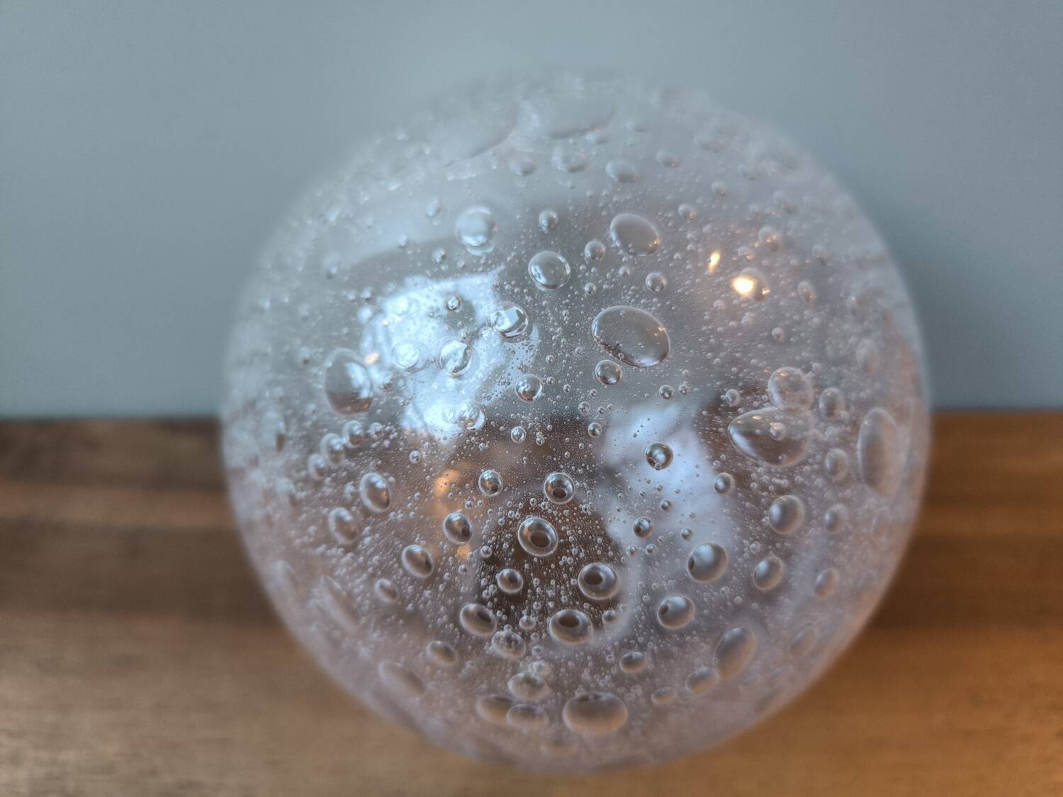 Vintage glass lamp globe, bubble style.
