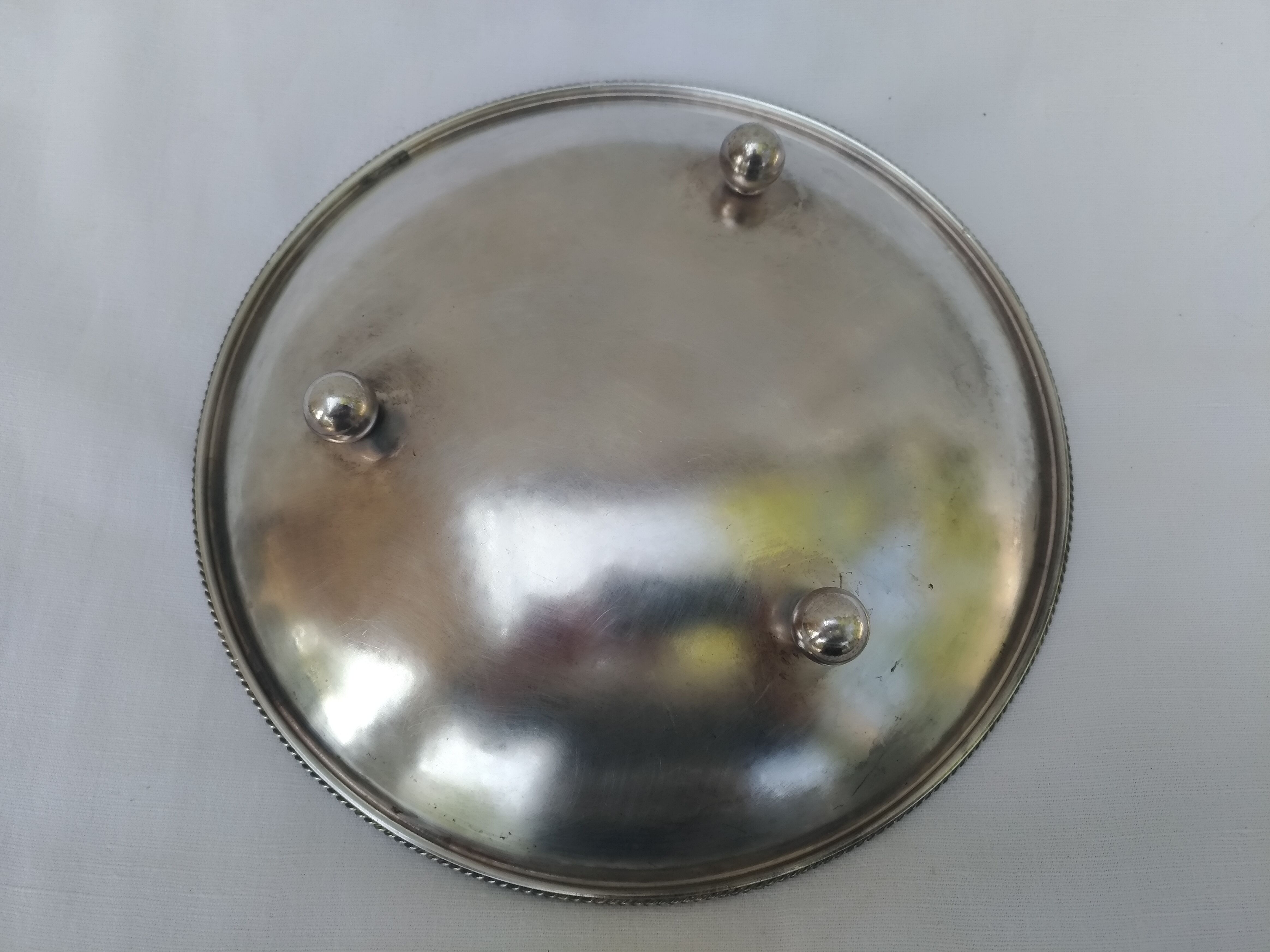 Silver metal dish