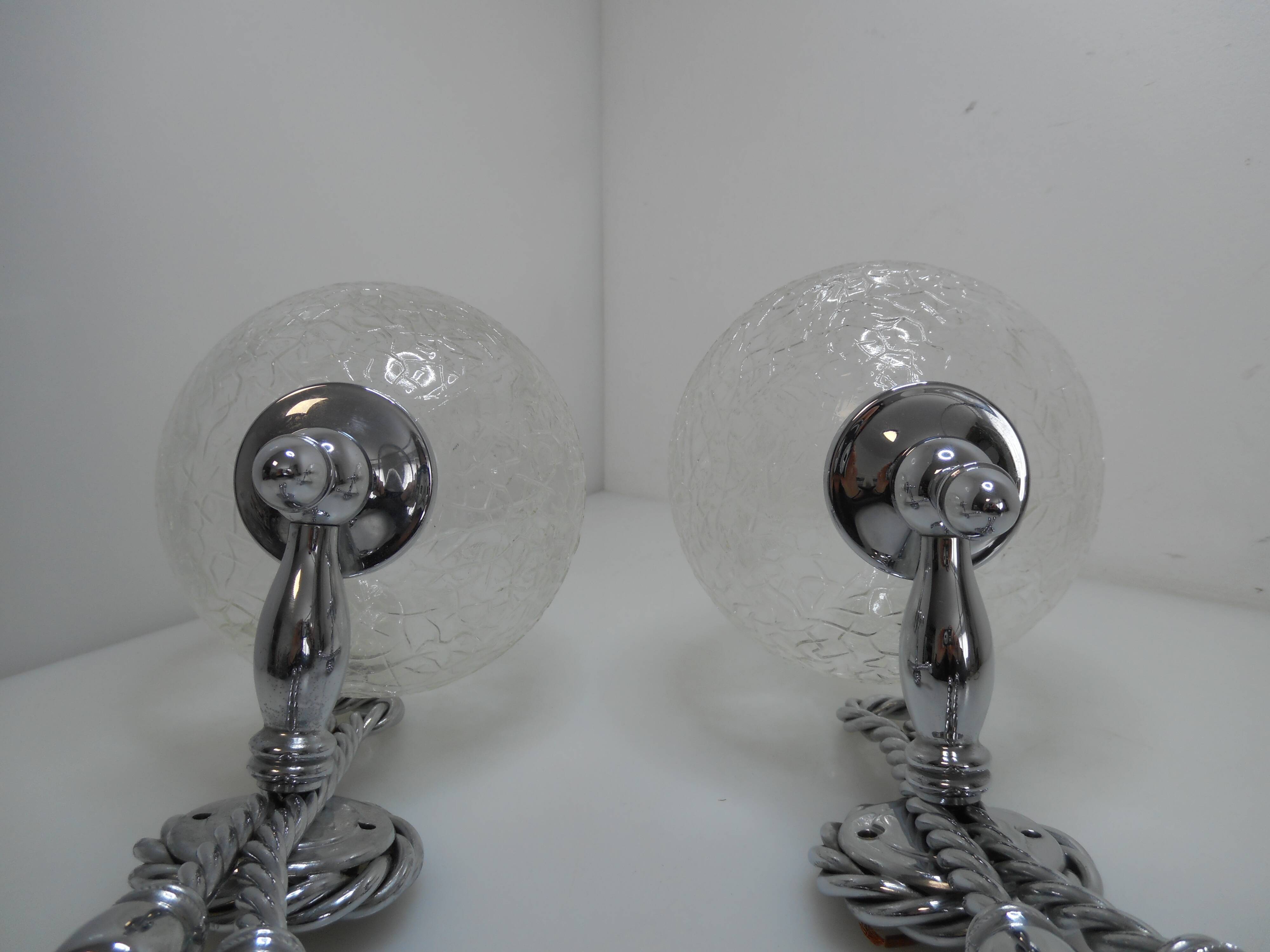 Paire d'appliques boules murales style vintage