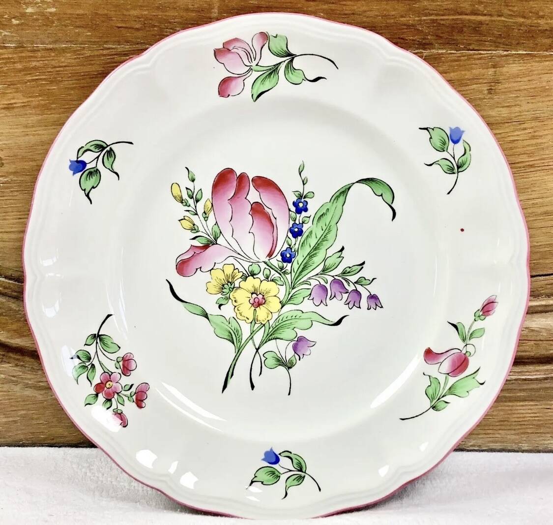 6 dessert plates 22.7 cm Lunéville street light model