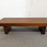 Brutalist coffee table in solid teak from the 60s/70s
