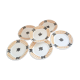 6 plates dessert Badonviller Roscoff black flowers