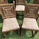 Series of 6 Chairs Neo Basque Wood Carved Cross Basque + Assise Fabric Vintage