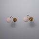 Pair of 1950s Italian Brass Sconces with Opaline Glass Globes