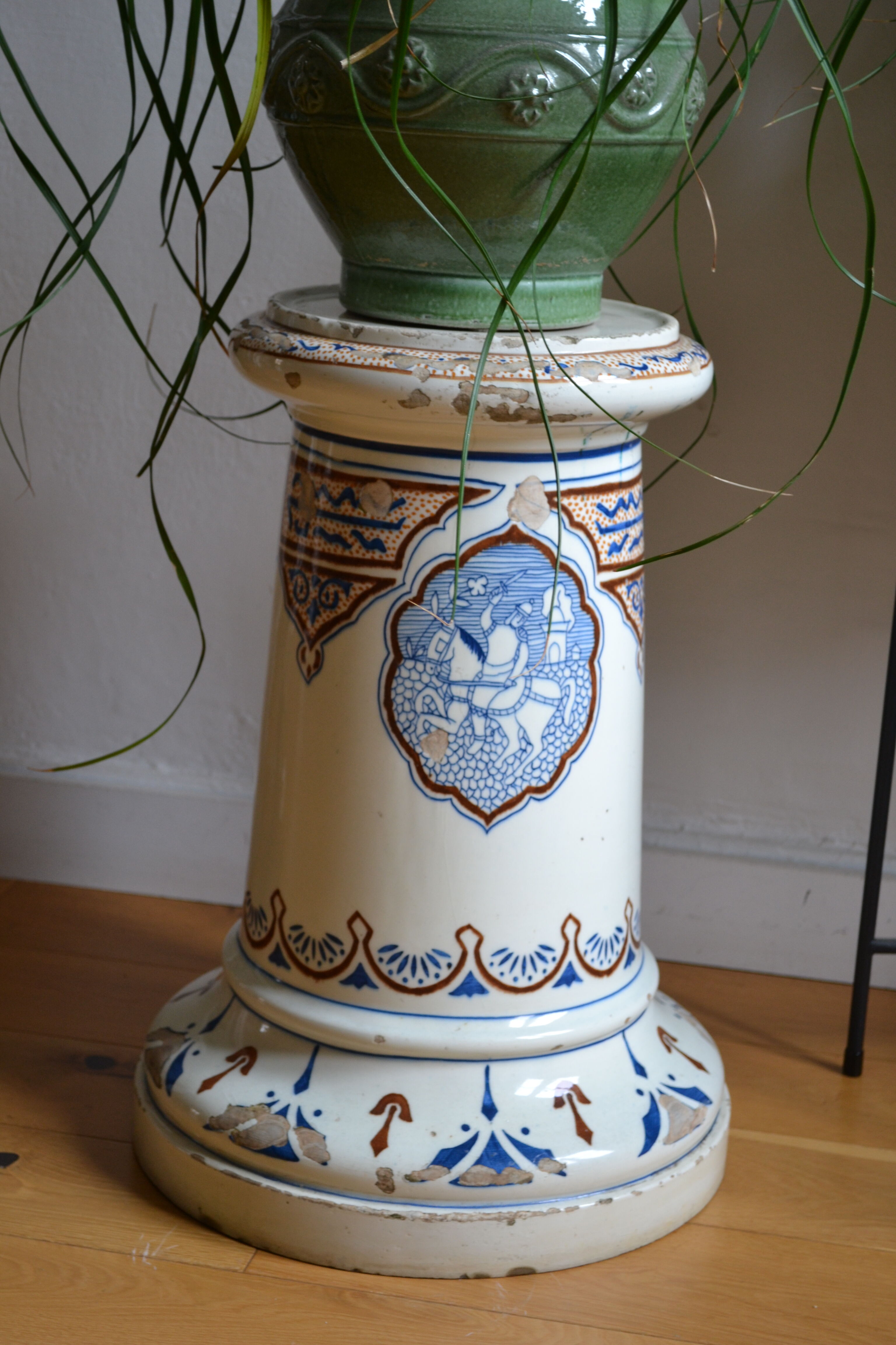 Qajar Persian Ceramic Ottoman Stool 19th Century
