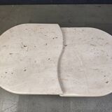 Vintage two tier travertine coffee table, 1970s