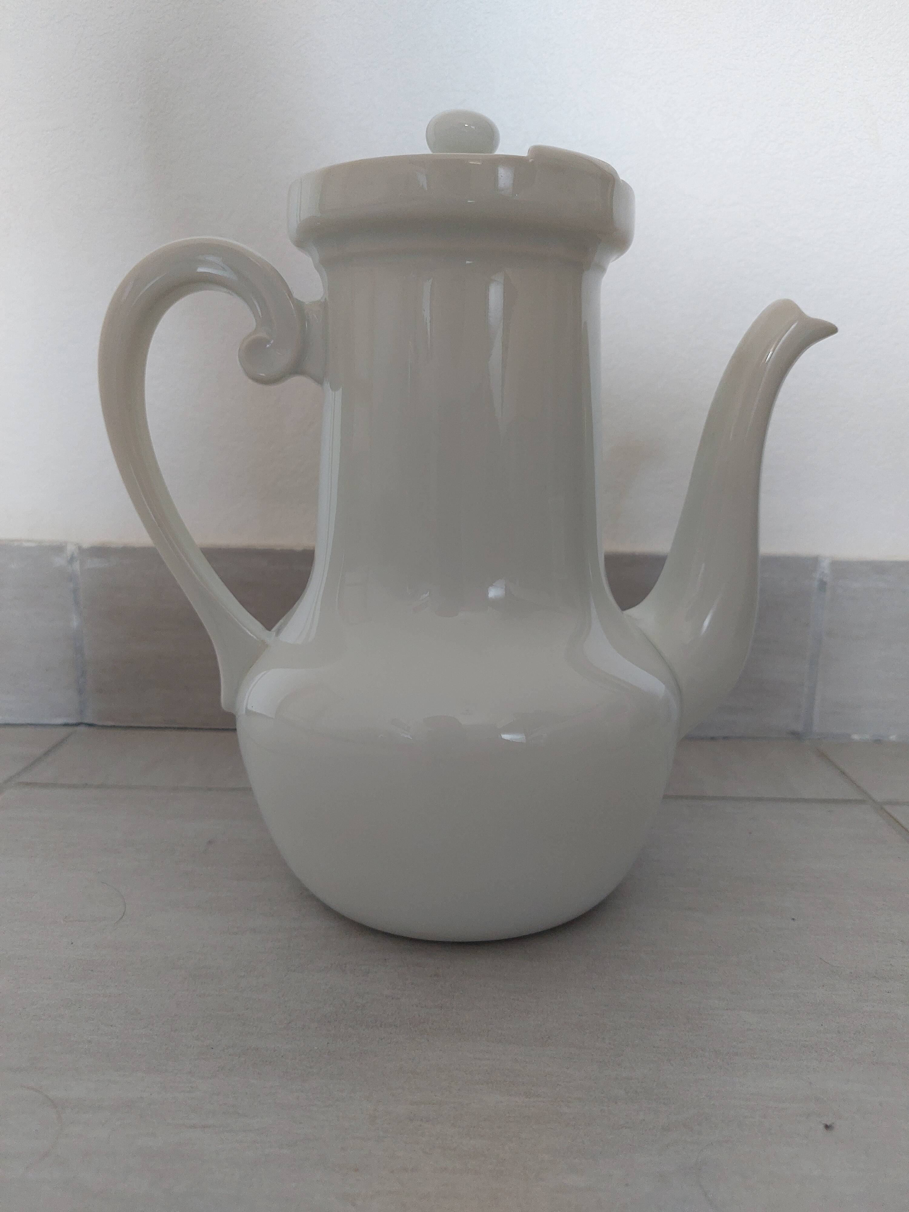 Vintage porcelain teapot and coffee maker Aluminite Frugier
