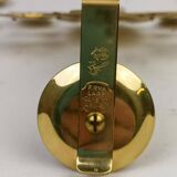 Set of 3 Wall Candle Holders in Brass "Sunburst" Holmström, Arvika, Sweden, 1960s