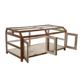 Wooden display case on legs
