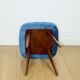 Blue square vintage stool PRL 1970s