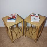 Rattan bedside tables