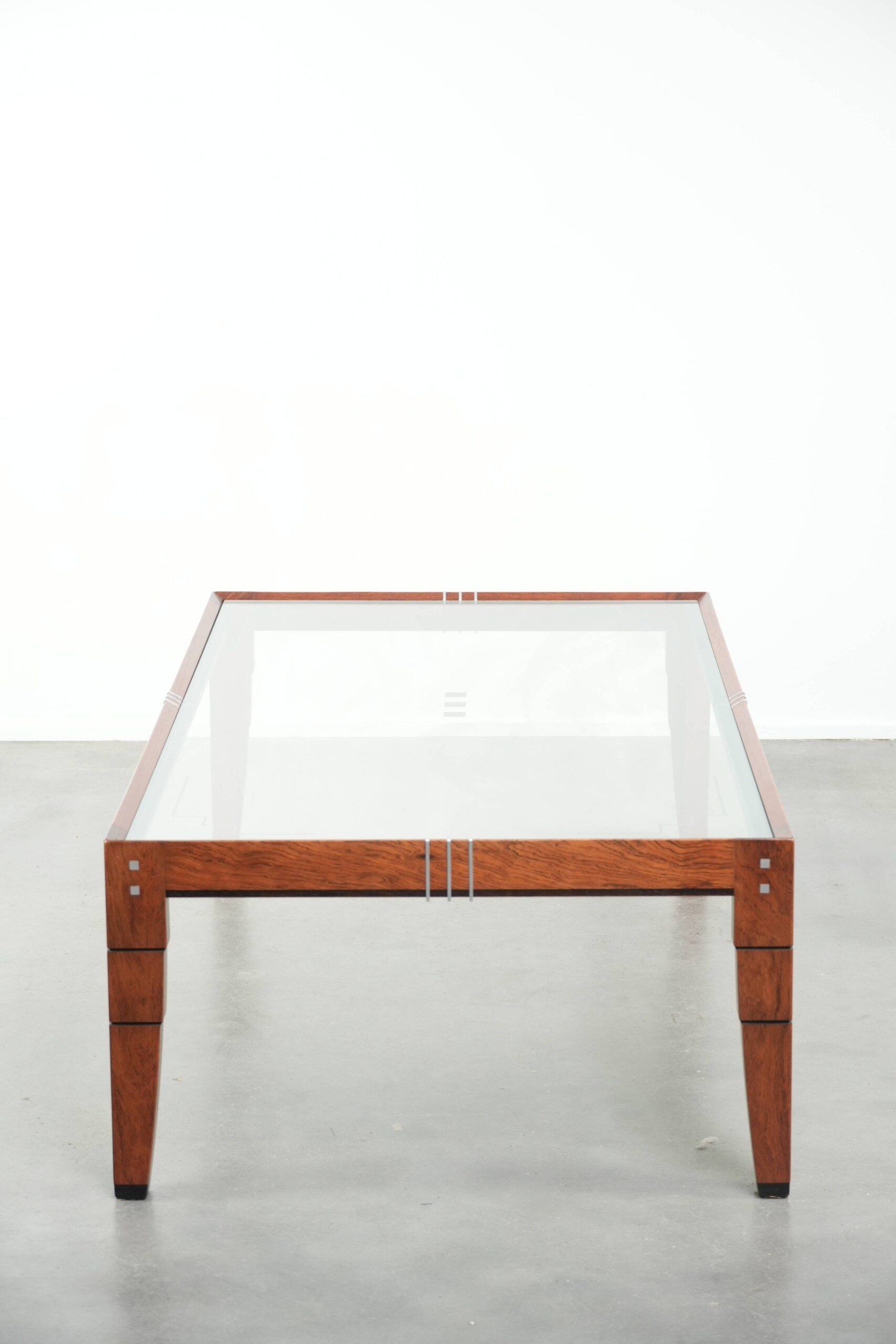 Art Deco coffee table with a glass top in very good condition