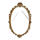 Antique Oval Mirror Frame Pediment Knot Louis XV Style Gilt Bronze