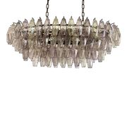 Contemporary Multicoloured Oval “Poliedri” Murano Glass Burnish Chandelier