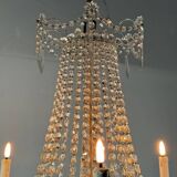 Lustre sac de perle en cristaux taillés vers 1900