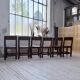 Set of 4 Savoyard pine folk art chairs from the 1950s.