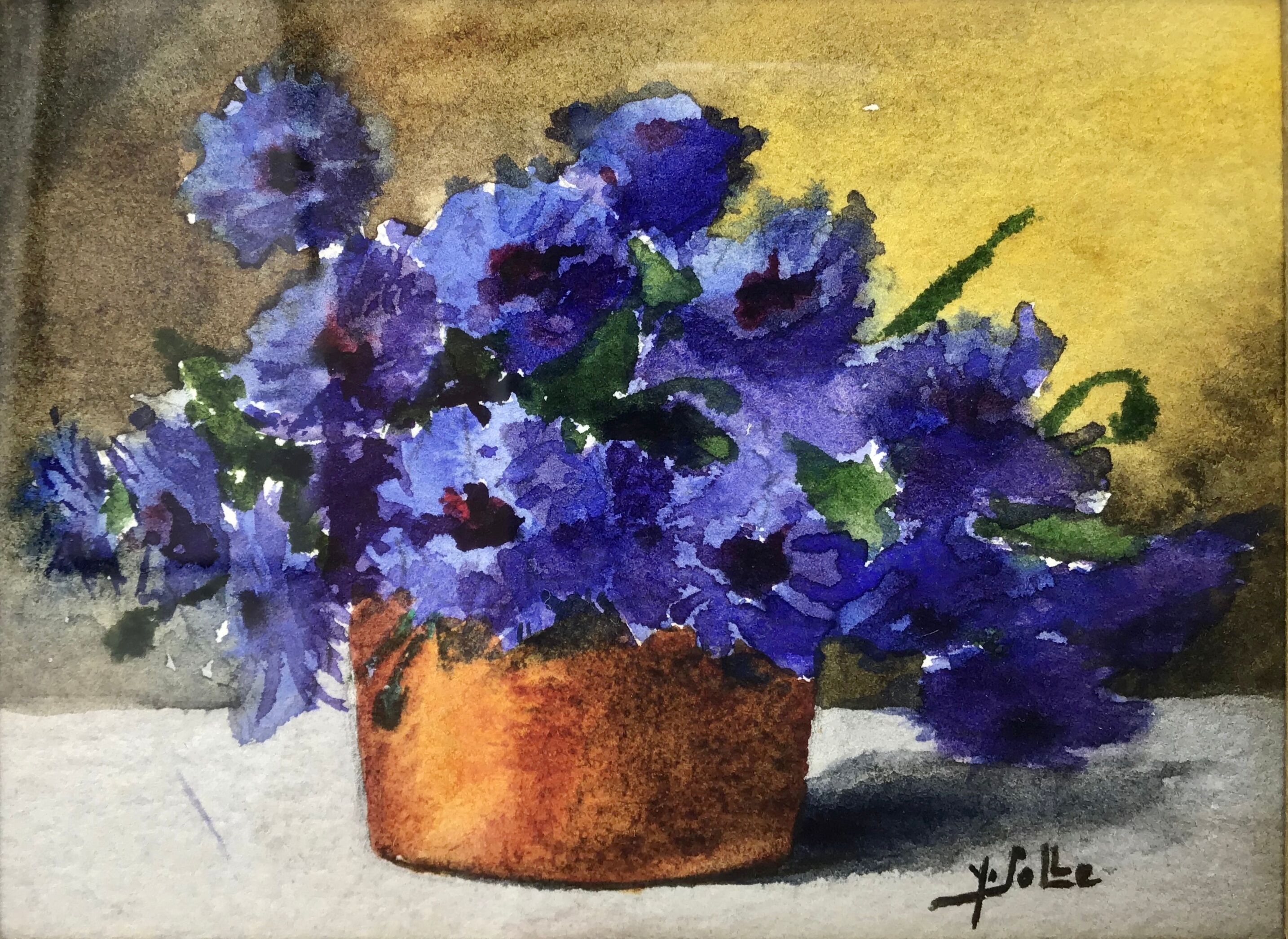 Ancient painting, still life with flowers, signed, 80s