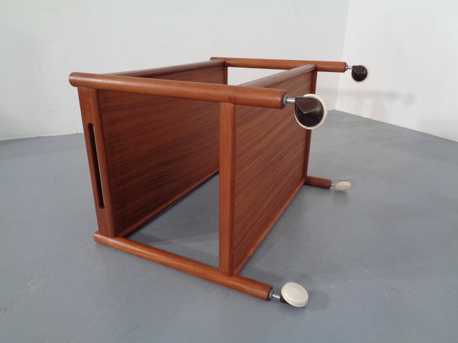 Teak tea cart by Hans J. Wegner for Andreas Tuck, Denmark, 1950s.