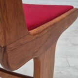 1970s, set of 4 reupholstered Danish chairs, Farsø Møbelfabrik, teak wood, furniture velour.