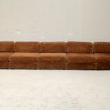70s modular sofa, light brown velvet