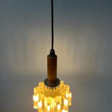 Small mid-century crystal glass pendant lamp